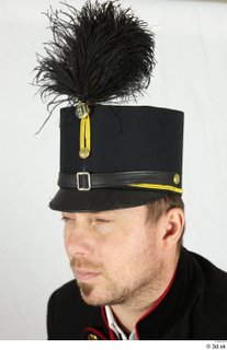  Photos Army man in Ceremonial Suit 5 18th century Army cap with feather caps  hats head historical clothing 0002.jpg